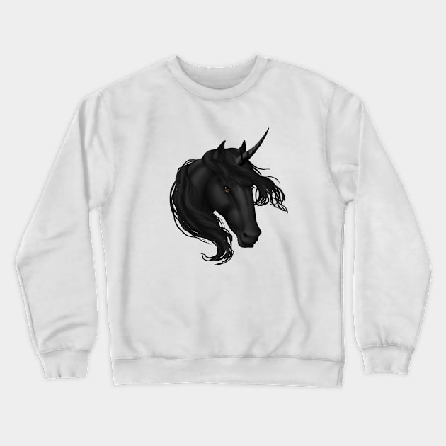 Black Unicorn Crewneck Sweatshirt by FalconArt